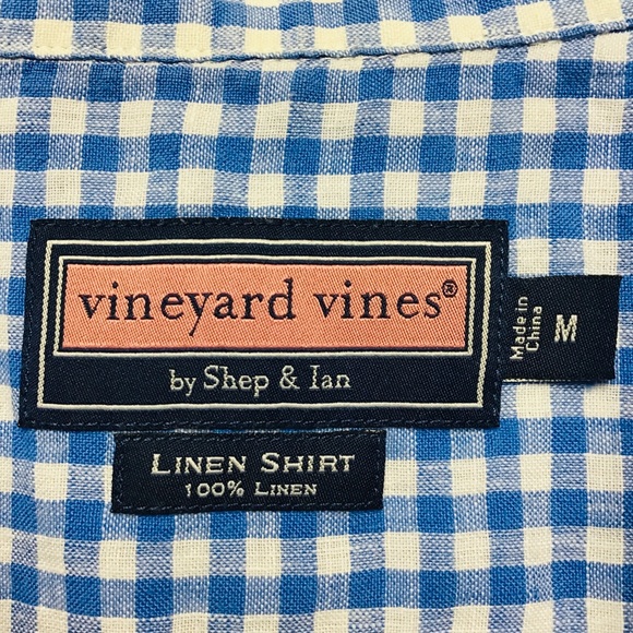 Vineyard Vines 100% linen mens long sleeve button up shirt M - Picture 3 of 8